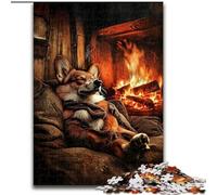 Jigsaw Puzzles for Adults 1000 Piece Happy Corgi, Elephant Toy Intellectual Game Birthday Present, Gifts, Wall Art for Ages 14+ (Size 50x75cm)