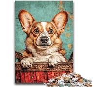 Jigsaw Puzzles for Adults 1000 Piece Happy Corgi Help The Brain Exercise Addictive Toys to Cultivate Patience Parent-child Interaction 50x75cm