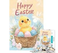 Jigsaw Puzzles for Adults 1000 Piece Happy Easter Poster Difficult And Challenge Difficult Hard Toy Wall Decor for And from 14 Years And over (38x26cm)