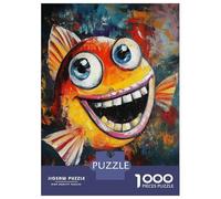 Jigsaw Puzzles for Adults 1000 Piece Happy Fish Painting Artwork Jigsaw Puzzle Fun Games Birthday Present Unique Birthday And Xmas Gifts 38x26cm/1000pcs