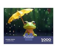 Jigsaw Puzzles for Adults 1000 Piece Happy Frog Rain Cute Jigsaw for Adults Fun Games Wall Art Unique Birthday And Xmas Gifts 38x26cm/1000pcs