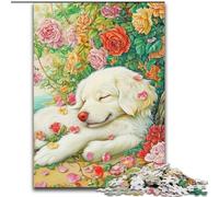 Jigsaw Puzzles for Adults 1000 Piece Happy Golden Retriever Jigsaw Puzzles for Adults 1000 for Teenagers Family Educational Games Home Decoration Gift (Size 50x75cm)