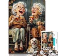 Jigsaw Puzzles for Adults 1000 Piece Happy Grandma Jigsaw,Educational Games Wall Decoration Unique Birthday And Xmas Gifts 26x38cm