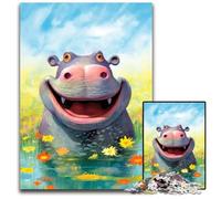 Jigsaw Puzzles for Adults, 1000 Piece Happy Hippo Delight Puzzles for Adults Brain Teaser & Home Decor, Perfect 50x75CM/19.68x29.52inch