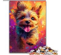 Jigsaw Puzzles for Adults 1000 Piece Happy Yorkshire Terrier Learning Educational Toy for Is Ideal As A Gift for The Whole Family 50x75cm