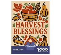 Jigsaw Puzzles for Adults 1000 Piece Harvest Blessings Fall Graphic Adult Puzzles Toy Wall Decor Wall Decoration Deal As Gifts for The Whole Family 70x50cm/1000pcs