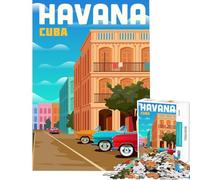 Jigsaw Puzzles for Adults 1000 Piece Havana Family Games Brain Intelligence Challenge Addictive Toys Great Gifts A Work of Art (Size 38x52cm)