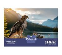 Jigsaw Puzzles for Adults 1000 Piece Hawk Near Lake Forest Puzzle for Adults Brain Teaser Game Difficult Hard Deal As Gifts for The Whole Family 38x26cm/1000pcs