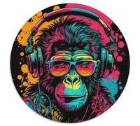 Jigsaw Puzzles for Adults 1000 Piece Headphones Monkey Puzzles for Adults DIY Decoration, Brain Challenge, for Adult, Family, 67.5x67.5cm