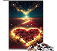 Jigsaw Puzzles for Adults 1000 Piece Heart on The Beach Jigsaw Puzzles for Adults 1000 Piece Adult & Family Activity, DIY Home Decor Gift Size 26X38CM
