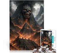 Jigsaw Puzzles for Adults 1000 Piece Hell landscape skull pyramid Made of wood,for age 14 years and over Vacation at home: killing time Offered as gifts for the whole family。size:50x75cm