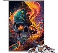 Jigsaw Puzzles for Adults 1000 Piece Hellish Skull on Fire JigsawPuzzle 1000 Pieces for Adults for Teenager & Family Fun, (Size 26x38cm)