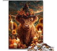 Jigsaw Puzzles for Adults 1000 Piece Highland Cow Learning Educational Toy for Is Ideal As A Gift for The Whole Family 26x38cm