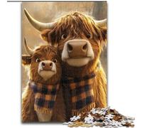 Jigsaw Puzzles for Adults 1000 Piece Highland Cow Learning Educational Toy for Is Ideal As A Gift for The Whole Family 26x38cm