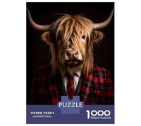 Jigsaw Puzzles for Adults 1000 Piece Highland Cow Portrait Teenager Puzzles Hands-on Game Home Decoration Christmas Birthday Gifts 38x26cm/1000pcs