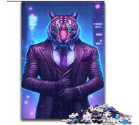 Jigsaw Puzzles for Adults, 1000 Piece Hitman Tiger Wooden Jigsaw Puzzles for Adults size 50x75cm Family Activity, Brain Teaser, Home Decor