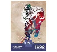 Jigsaw Puzzles for Adults 1000 Piece Hockey Player Watercolor Art Puzzle for Adults Relaxing Games Hand Speed Race Fun Activities at Home 70x50cm/1000pcs