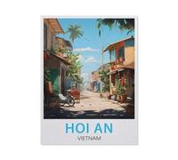 Jigsaw Puzzles for Adults 1000 Piece，Hoi an Vietnam, Vintage Travel Poster，Educational Games Brain Challenge Jigsaw Puzzles for Adult Kids（26x38CM）-BE48