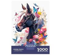 Jigsaw Puzzles for Adults 1000 Piece Horse Botanical Hues Puzzle for Adults Relaxing Games Hand Speed Race Fun Activities at Home 38x26cm/1000pcs
