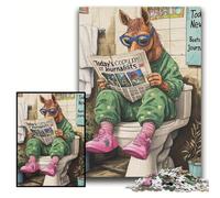 Jigsaw Puzzles for Adults 1000 Piece Horse Go Toilet Wooden Jigsaw Puzzles Size 50x75cm Brain Challenge Game for Teenagers & Family Interaction