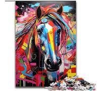 Jigsaw Puzzles for Adults 1000 Piece Horse Graffiti Difficult Puzzles for Adults Perfect for Teenager & Families, Ideal size : 50x75cm