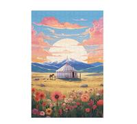 Jigsaw Puzzles for Adults 1000 Piece Horse Large Puzzle Mountain, Difficult Challenging Family Games for The Whole for Women, Wooden Jigsaws with Gift Box Packaging, Gifts for Women 75x50cm D-1714