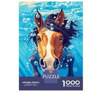 Jigsaw Puzzles for Adults 1000 Piece Horse Swimming Underwater Puzzle for Adults Brain Teaser Game Difficult Hard Deal As Gifts for The Whole Family 38x26cm/1000pcs