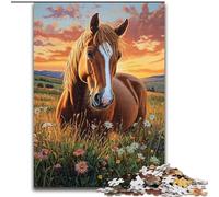 Jigsaw Puzzles for Adults 1000 Piece Horses on The Grassland Puzzle Family Interactive Game, Ideal for Teenagers, Brain Teaser Gift 50X75CM