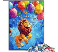Jigsaw Puzzles for Adults 1000 Piece Hot Air Balloon Lion Learning Educational Toy for Is Ideal As A Gift for The Whole Family 26x38cm