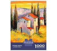 Jigsaw Puzzles for Adults 1000 Piece Houses near The Mountains Adult Jigsaw Relax Games Difficult Challenge Fun Activities at Home 38x26cm/1000pcs