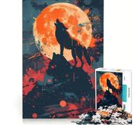 Jigsaw Puzzles for Adults 1000 Piece Howling Wolf on The Mountain, Educational Game, Hand Speed Race, Birthday Present, Gifts, (38x26cm)