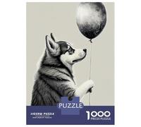 Jigsaw Puzzles for Adults 1000 Piece Husky Balloon Dog Adult Puzzles Toy Wall Decor Wall Decoration Deal As Gifts for The Whole Family 70x50cm/1000pcs