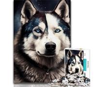 Jigsaw Puzzles for Adults 1000 Piece Husky Dog Puzzles for Adults,Challenging Game for Is Ideal As A Gift for The Whole Family (size 75x50cm)