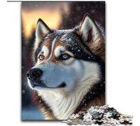 Jigsaw Puzzles for Adults 1000 Piece Husky Dog Snow Jigsaw Puzzles for Adults size 50x75cm Perfect for Halloween, Christmas, Birthday Gift