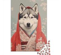 Jigsaw Puzzles for Adults 1000 Piece Husky Geisha Puzzles for Adults Paper Board Puzzles Funny 1000pcs (38x26cm)