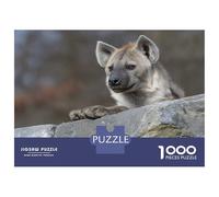 Jigsaw Puzzles for Adults 1000 Piece Hyena Portrait on A Rock Teenager Puzzles Hands-on Game Difficult Challenge Challenging Game Gifts 52x38cm/1000pcs
