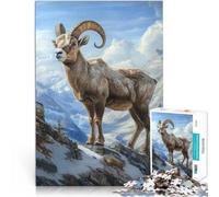 Jigsaw Puzzles for Adults 1000 Piece Ibex Mountain Goat Portrait Stress Relief 50x75cm Enhance love between couples for 14+