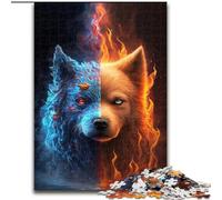 Jigsaw Puzzles for Adults 1000 Piece Ice And Fire Dog Jigsaw Family Bonding Activity, Unique Gift for Holidays & Birthdays (size : 50x75cm)