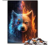 Jigsaw Puzzles for Adults 1000 Piece Ice And Fire Dog Jigsaw Home Activity for Holidays, Birthdays, And Family Game Nights (size : 26x38cm)
