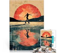 Jigsaw Puzzles for Adults 1000 Piece Ice Skating Silhouette Lernspiele Heimdekoration Die Liebe zwischen Paaren stärken52x38cm