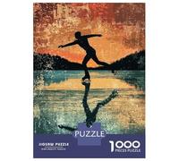 Jigsaw Puzzles for Adults 1000 Piece Ice Skating Silhouette Puzzles for Adults Hands-on Game Stress Reliever Stress Reduction Gifts 38x26cm/1000pcs