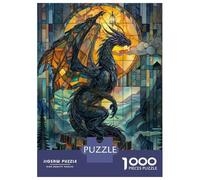 Jigsaw Puzzles for Adults 1000 Piece Illuminated Dragon Majesty Puzzle for Adults Relaxing Games Hand Speed Race Fun Activities at Home 38x26cm/1000pcs