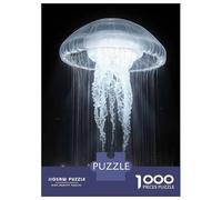 Jigsaw Puzzles for Adults 1000 Piece Illuminated Jellyfish Sculpture at Night Puzzles for Adults Hands-on Game Stress Reliever Stress Reduction Gifts 38x26cm/1000pcs