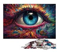 Jigsaw Puzzles for Adults 1000 Piece Imagine Colorful Psychedelic Eyes Wooden Puzzle - Learning Educational Toys Family Games 1000 PCS(75x50cm)