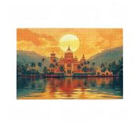 Jigsaw Puzzles for Adults 1000 Piece India Large Puzzle Taj Mahal, Difficult Challenging Family Games for The Whole for Women, Wooden Jigsaws with Gift Box Packaging, Gifts for Women 75x50cm D-459