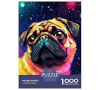 Jigsaw Puzzles for Adults 1000 Piece Inspiring Pug Pixel Art Jigsaw for Adults Fun Games Wall Art Unique Birthday And Xmas Gifts 52x38cm/1000pcs