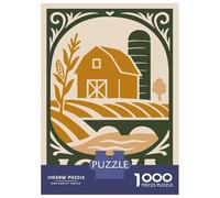 Jigsaw Puzzles for Adults 1000 Piece Iowa Farm Scene Illustration Puzzles for Adults Hands-on Game Stress Reliever Stress Reduction Gifts 70x50cm/1000pcs
