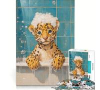 Jigsaw Puzzles for Adults 1000 Piece Jaguar Bath Time, Educational Game, Hand Speed Race, Birthday Present, Gifts, (38x52cm)