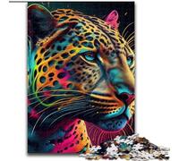Jigsaw Puzzles for Adults 1000 Piece Jaguar Pop Art Animal Face Jigsaw Made of cardboard, for Birthdays, Holidays & Home Decor 1000pcs(26x38cm)