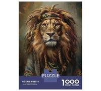 Jigsaw Puzzles for Adults 1000 Piece Jamaican Reggae Rasta Lion Puzzles for Adults Hands-on Game Stress Reliever Stress Reduction Gifts 52x38cm/1000pcs